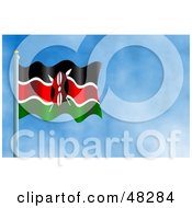 Poster, Art Print Of Waving Kenya Flag Against A Blue Sky