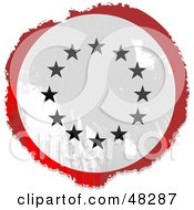 Royalty Free RF Clipart Illustration Of A Grungy White And Red Europe Sign On White by Prawny
