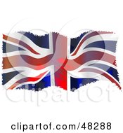 Poster, Art Print Of Grungy Waving Uk Flag Background