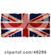 Poster, Art Print Of Grungy Union Jack Flag Background Trimmed In White