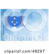 Royalty Free RF Clipart Illustration Of A Waving Micronesia Flag Against A Blue Sky