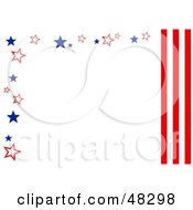 Poster, Art Print Of White Background Bordered In American Stars And Stripes