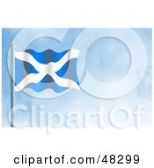 Royalty Free RF Clipart Illustration Of A Waving Scotland Flag Against A Blue Sky