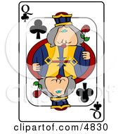 Poster, Art Print Of QQueen Of Clubs Playing Card