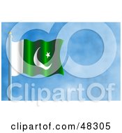 Poster, Art Print Of Waving Pakistan Flag Against A Blue Sky