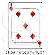 Poster, Art Print Of Five5 Of Diamonds Playing Card