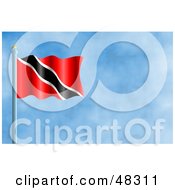 Royalty Free RF Clipart Illustration Of A Waving Trinidad And Tobago Flag Against A Blue Sky