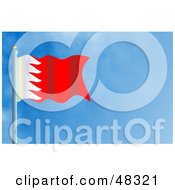 Royalty Free RF Clipart Illustration Of A Waving Bahrain Flag Against A Blue Sky