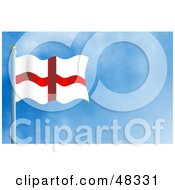 Royalty Free RF Clipart Illustration Of A Waving England Flag Against A Blue Sky