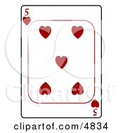Five5 Of Hearts Playing Card