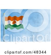 Royalty Free RF Clipart Illustration Of A Waving Niger Flag Against A Blue Sky