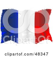 Poster, Art Print Of Grungy France Flag Waving On White