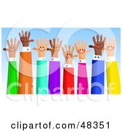 Poster, Art Print Of Diverse Group Of Handy Hands Waving