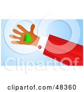 Royalty Free RF Clipart Illustration Of A Handy Hand Holding A Christmas Tree by Prawny