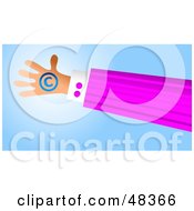 Royalty Free RF Clipart Illustration Of A Handy Hand Holding A Copyright Symbol