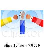 Poster, Art Print Of Two Handy Hands Ganging Up On Another