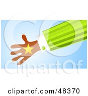 Royalty Free RF Clipart Illustration Of A Handy Hand Holding A Star