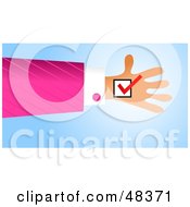 Poster, Art Print Of Handy Hand Holding A Check Mark