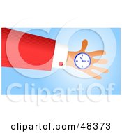 Royalty Free RF Clipart Illustration Of A Handy Hand Holding A Watch