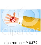Royalty Free RF Clipart Illustration Of A Handy Hand Holding A Target