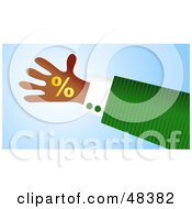 Poster, Art Print Of Handy Hand Holding A Percentage Symbol