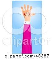 Royalty Free RF Clipart Illustration Of A Friendly Handy Hand Waving