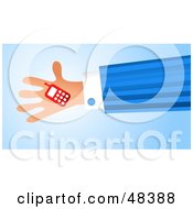 Royalty Free RF Clipart Illustration Of A Handy Hand Holding A Cell Phone by Prawny