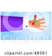 Royalty Free RF Clipart Illustration Of A Handy Hand Holding A Pill Capsule by Prawny