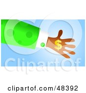Royalty Free RF Clipart Illustration Of A Handy Hand Holding A Dollar Symbol