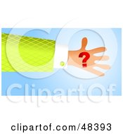 Royalty Free RF Clipart Illustration Of A Handy Hand Holding A Question Mark by Prawny