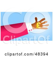 Poster, Art Print Of Handy Hand Holding A Pound Symbol