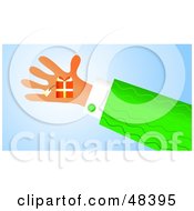 Royalty Free RF Clipart Illustration Of A Handy Hand Holding A Gift