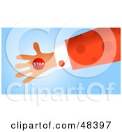 Royalty Free RF Clipart Illustration Of A Handy Hand Holding A Stop Sign