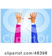 Royalty Free RF Clipart Illustration Of Two Handy Hands Waving