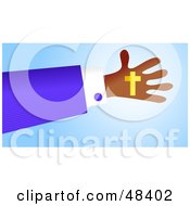 Poster, Art Print Of Handy Hand Holding A Christian Cross