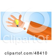 Poster, Art Print Of Handy Hand Holding A Light Bulb