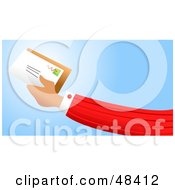 Royalty Free RF Clipart Illustration Of A Handy Hand Holding Mail by Prawny