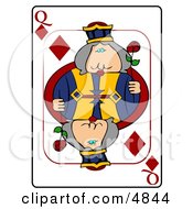 QQueen Of Diamonds Playing Card Clipart