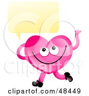 Royalty Free RF Clipart Illustration Of A Pink Love Heart With A Chat Box by Prawny