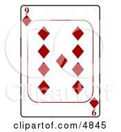 Nine9 Of Diamonds Playing Card Clipart by djart