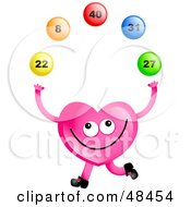 Poster, Art Print Of Pink Love Heart Juggling Lottery Balls
