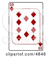 Ten10 Of Diamonds Playing Card Clipart