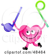 Poster, Art Print Of Pink Love Heart Holding Music Toys