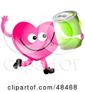 Poster, Art Print Of Pink Love Heart Holding A Soda