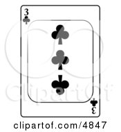Poster, Art Print Of Three3 Of Clubs Playing Card