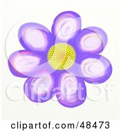 Royalty Free RF Clipart Illustration Of A Yellow Centered Purple Daisy by Prawny
