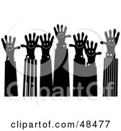 Royalty Free RF Clipart Illustration Of A Black And White Handy Hand Business Team