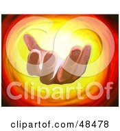 Royalty Free RF Clipart Illustration Of A Beckoning Hand On A Fiery Background