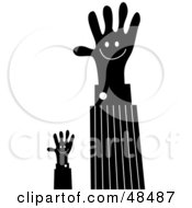 Poster, Art Print Of Black Handy Hands Waving