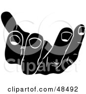 Royalty Free RF Clipart Illustration Of A Black And White Mans Hand Reaching Outward